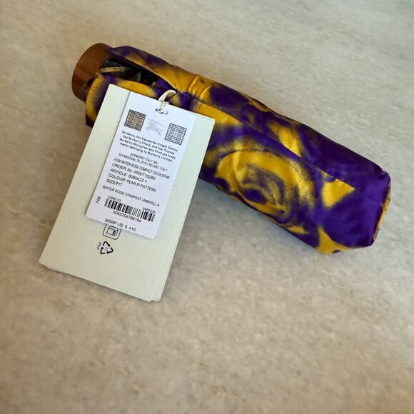 Burberry Water Rose Compact Umbrella, Purple and Yellow - Picture 13 of 13